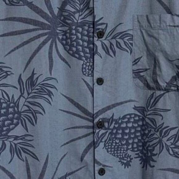 South Bay Outfitters Hawaiian Button-up Shirt Men's 2XL Gray Pineapple Print - Picture 11 of 14